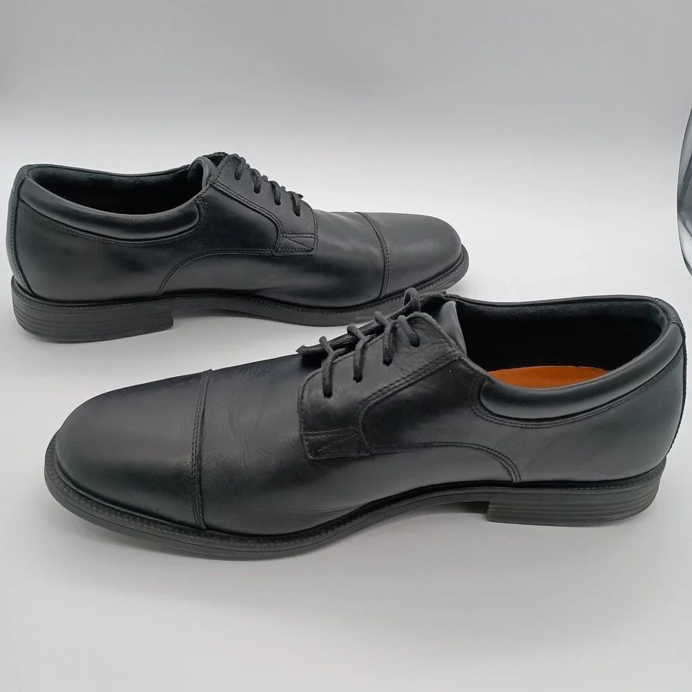 Rockport Black Leather Cap Toe Oxfords Mens Size 11‎ Hydro-Shield Waterproof